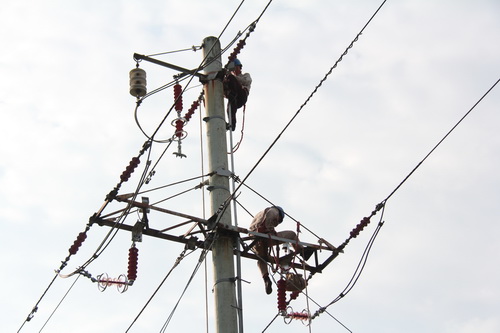 國網(wǎng)霞浦供電公司加裝線路避雷器，保障兩節(jié)期間電網(wǎng)可靠性