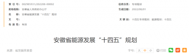 安徽：十四五新增風(fēng)電388萬千瓦、光伏1430萬千瓦